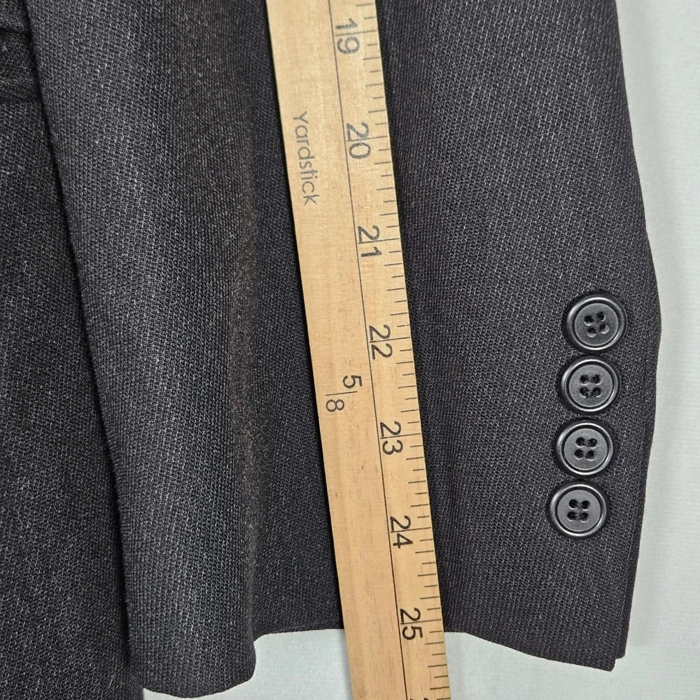 Ted Baker Blazer Mens 48L Charcoal Grey 3-Button Wool Sport Coat USA Made Preppy